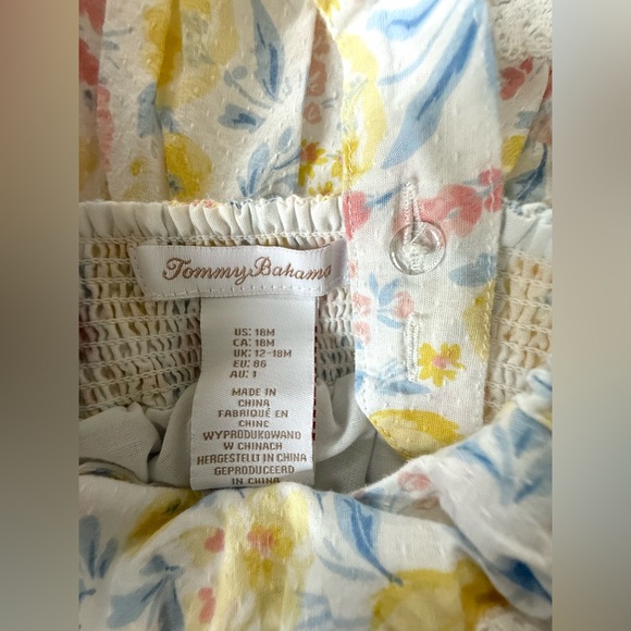 Tommy Bahama Toddler Girl Floral Dress | Size 18 mo| Lace Trim Tiered Sundress - Picture 4 of 5